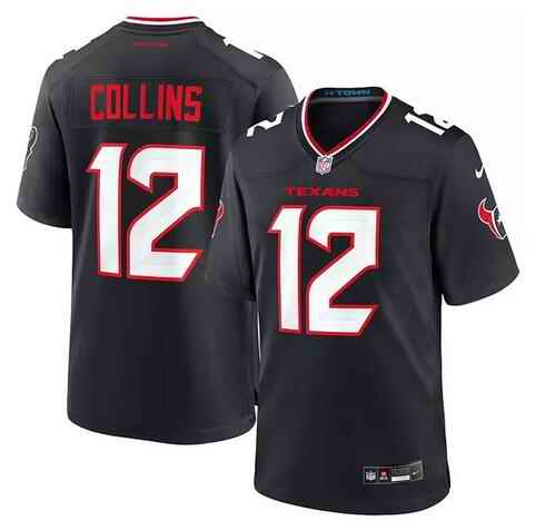 Men's Houston Texans #12 Nico Collins Navy Stitched Game Jersey